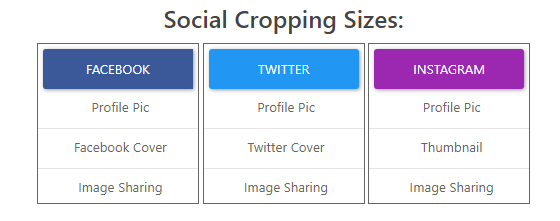 Social cropping size - Crop Image Online